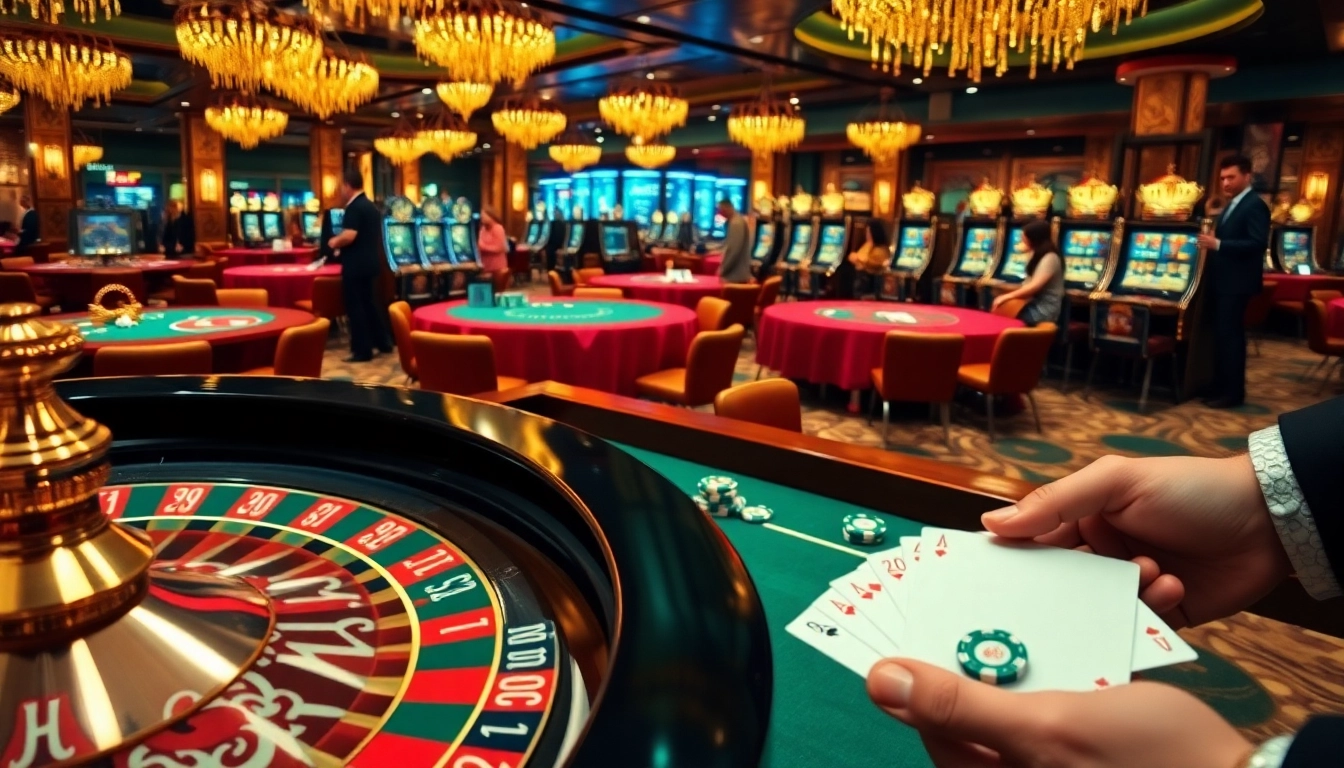 MMOO cards and chips on a high-stakes poker table in a luxury casino.